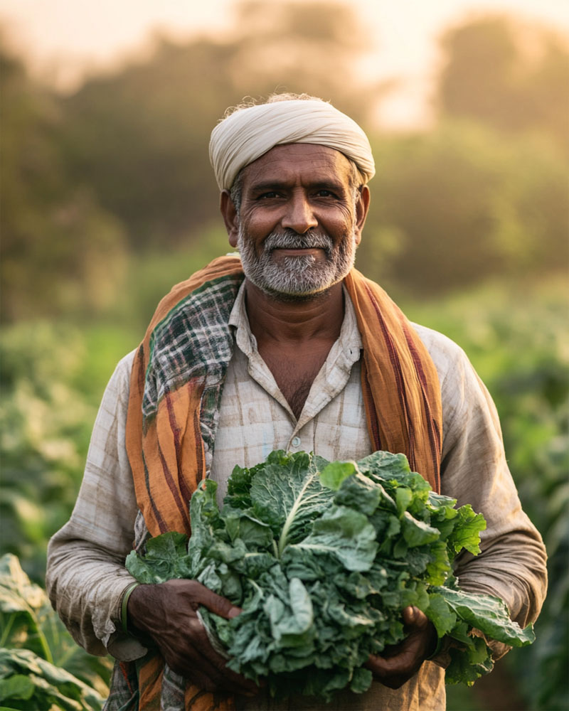 Farmers working in the organic fields